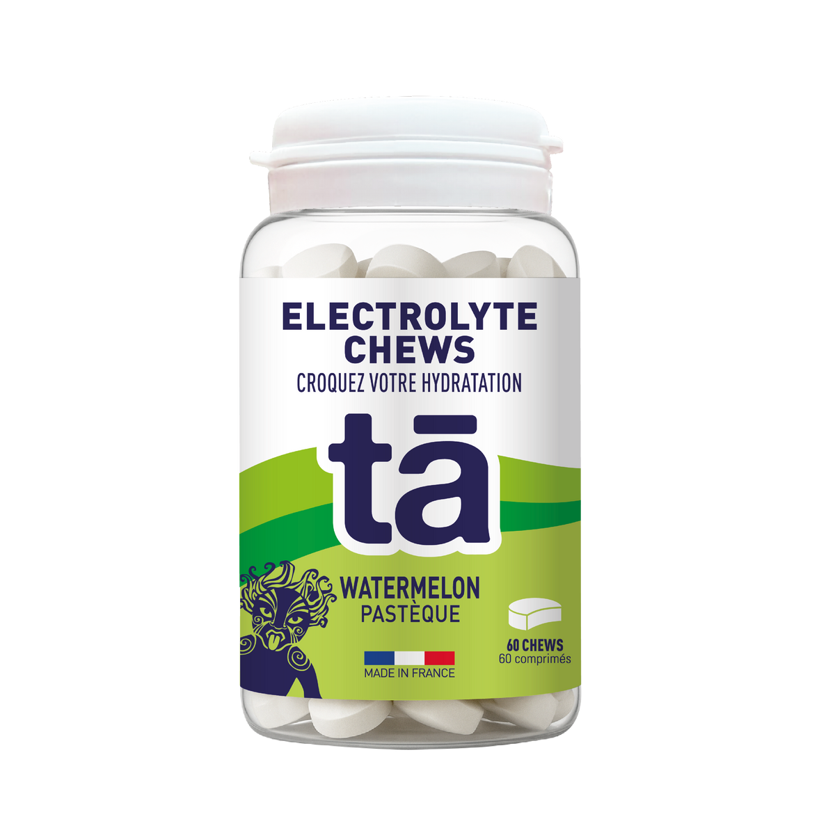 Électrolytes à croquer 60 pastilles saveur pastèque