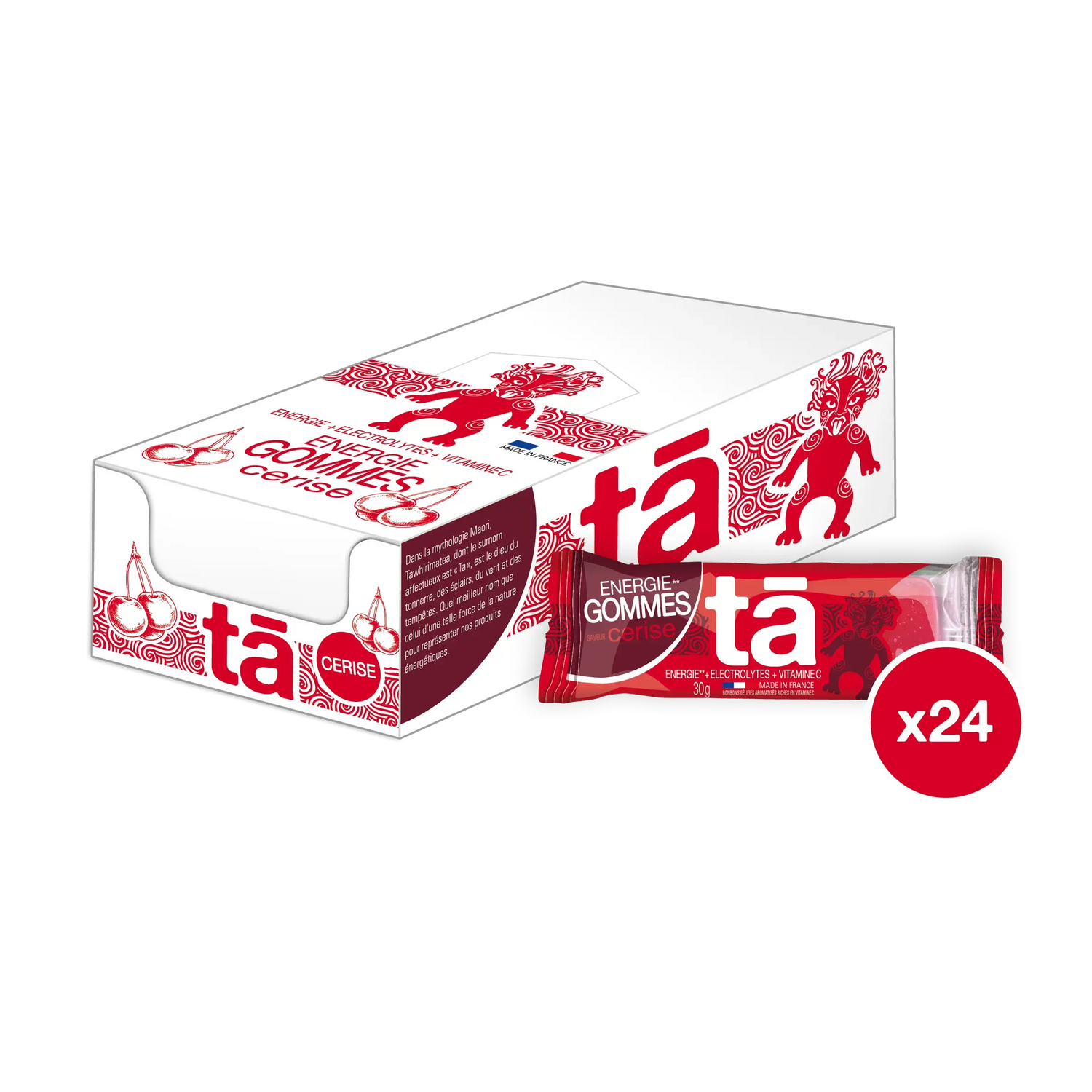 Boîte de 24 gommes énergétiques 30g saveur cerise