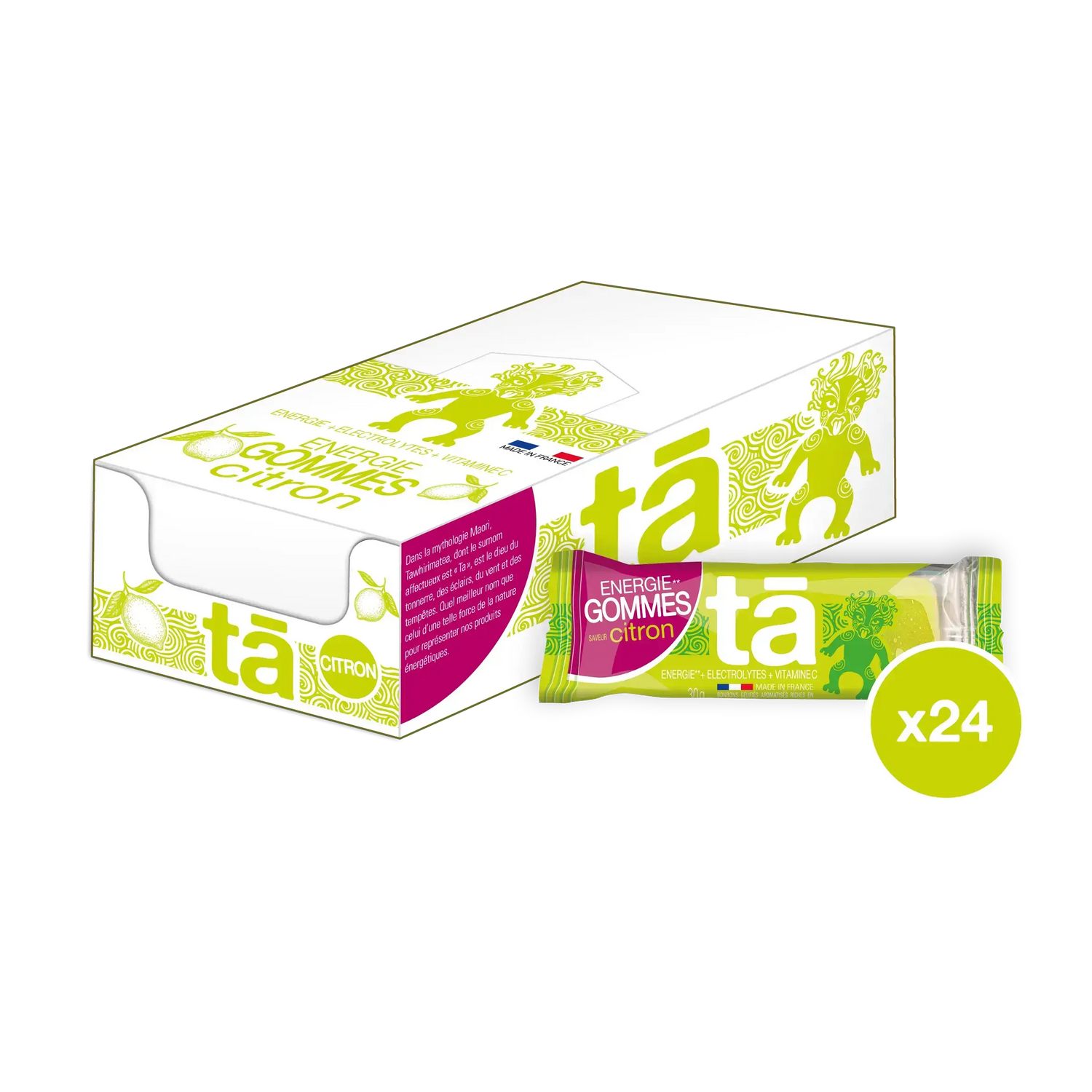 Boîte de 24 gommes énergétiques 30g saveur citron