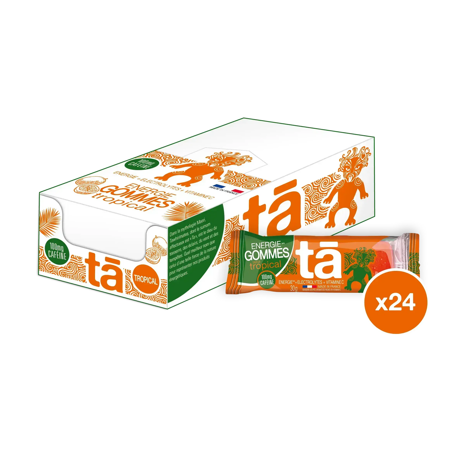 Boîte de 24 gommes énergétiques 30g saveur tropical