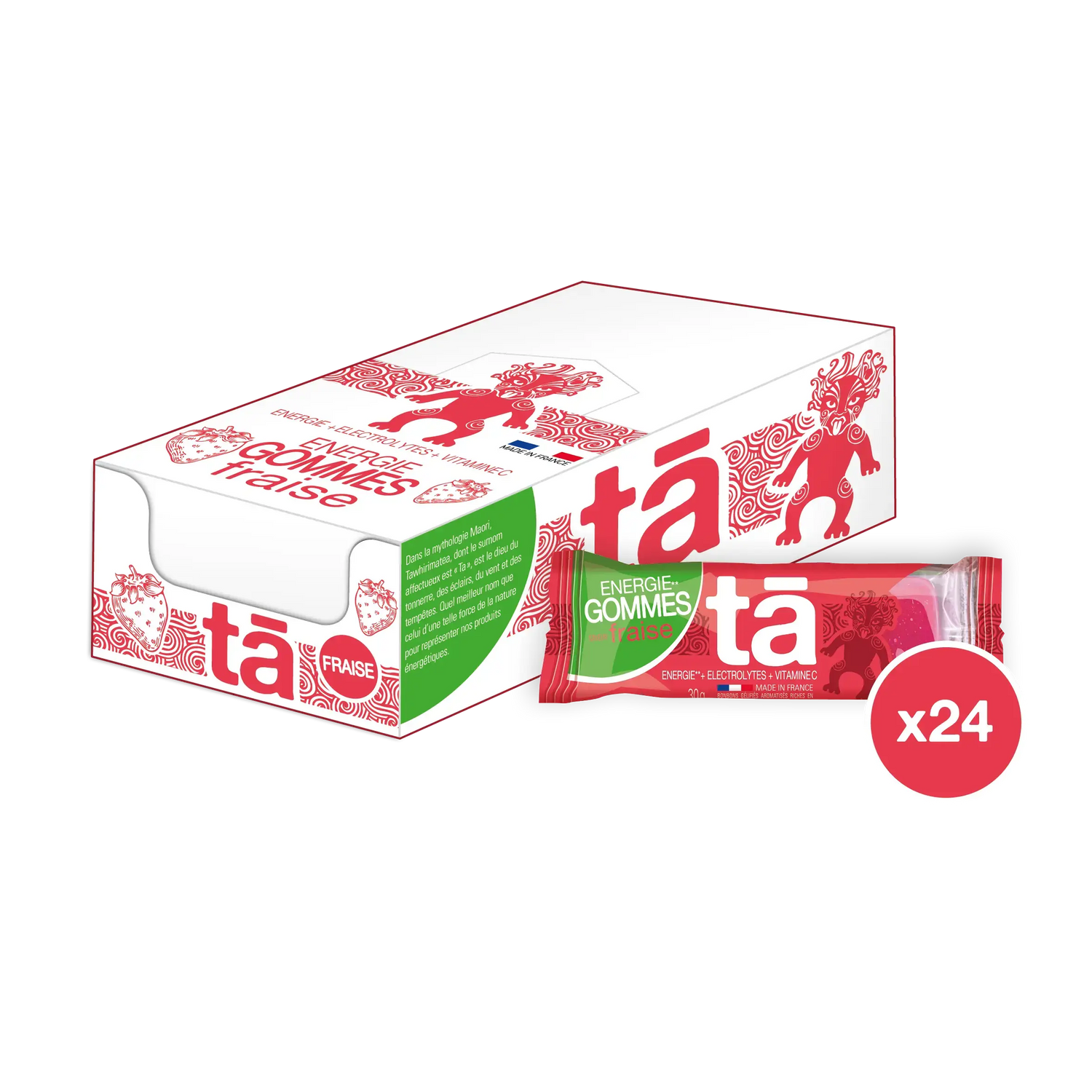 Boîte de 24 gommes énergétiques 30g saveur fraise