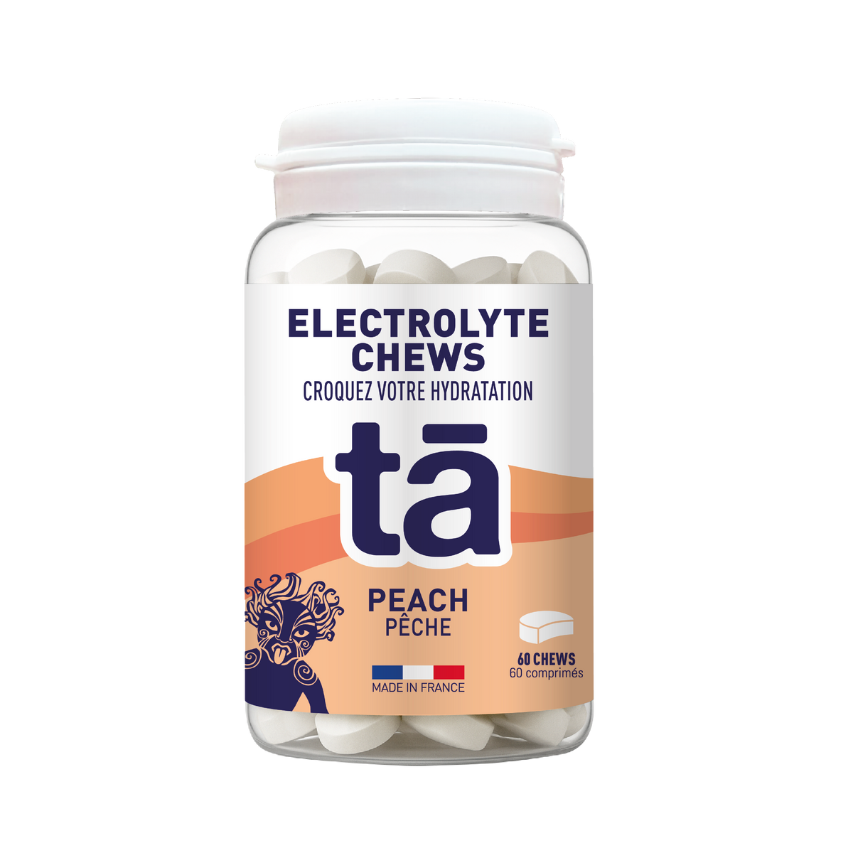 Électrolytes à croquer 60 pastilles saveur pêche