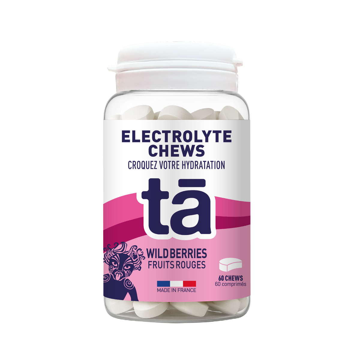 Électrolytes à croquer 60 pastilles saveur fruits des bois