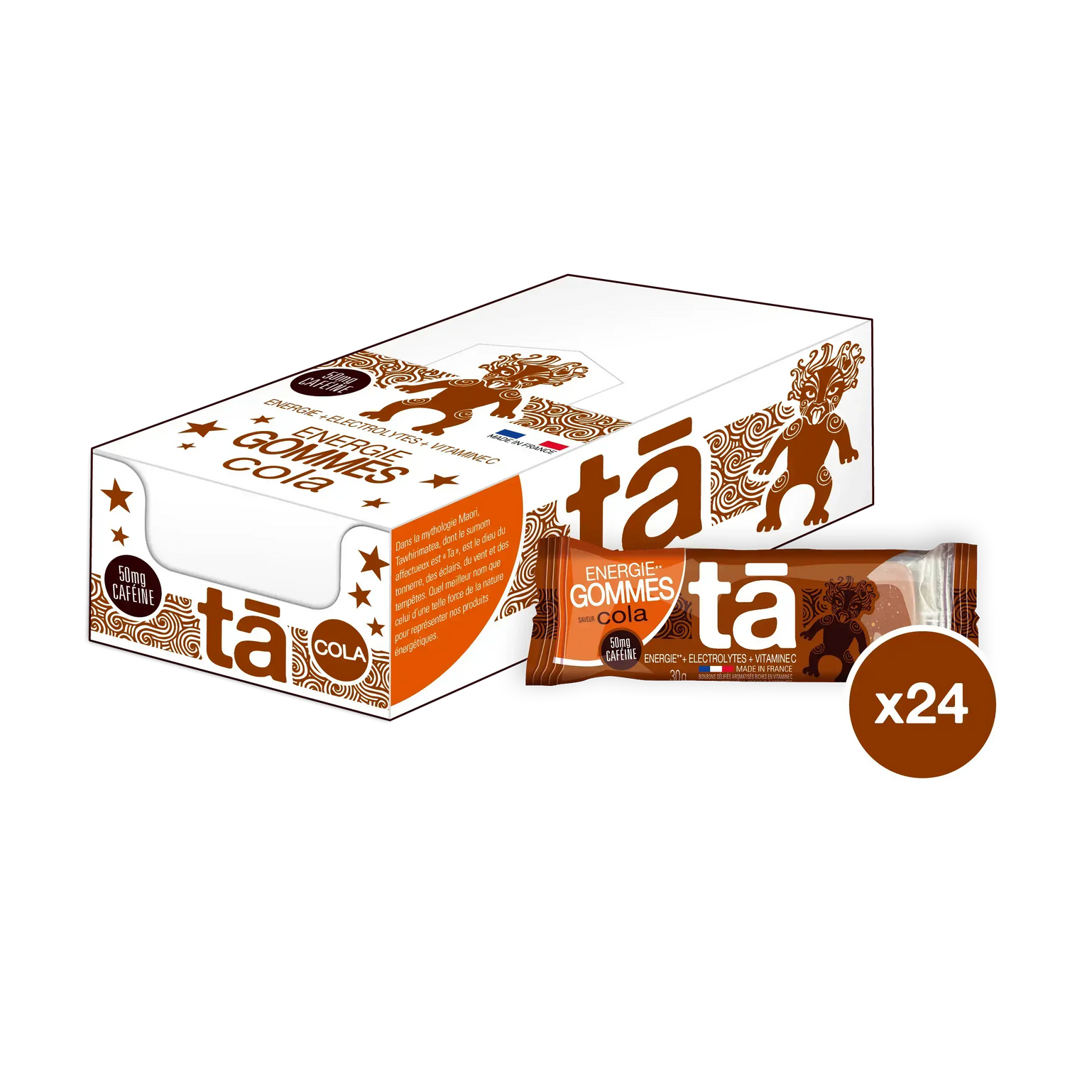 Boîte de 24 gommes énergétiques 30g saveur cola