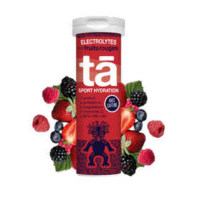 Pastilles d'électrolytes caféinées saveur fruits des bois